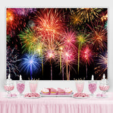 Farbig Und Schwarz Feuerwerk Geburtstag Hintergrund Für Party